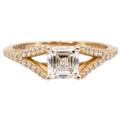 IGI Certified 1.30ct Diamonds Pave Ring in 18k Yellow Gold