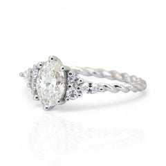 IGI Certified 1.31ct 7-Stone Diamond Ring in 18k White Gold