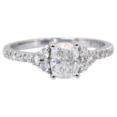 IGI Certified 1.31ct Diamond Cluster Ring in 18k White Gold