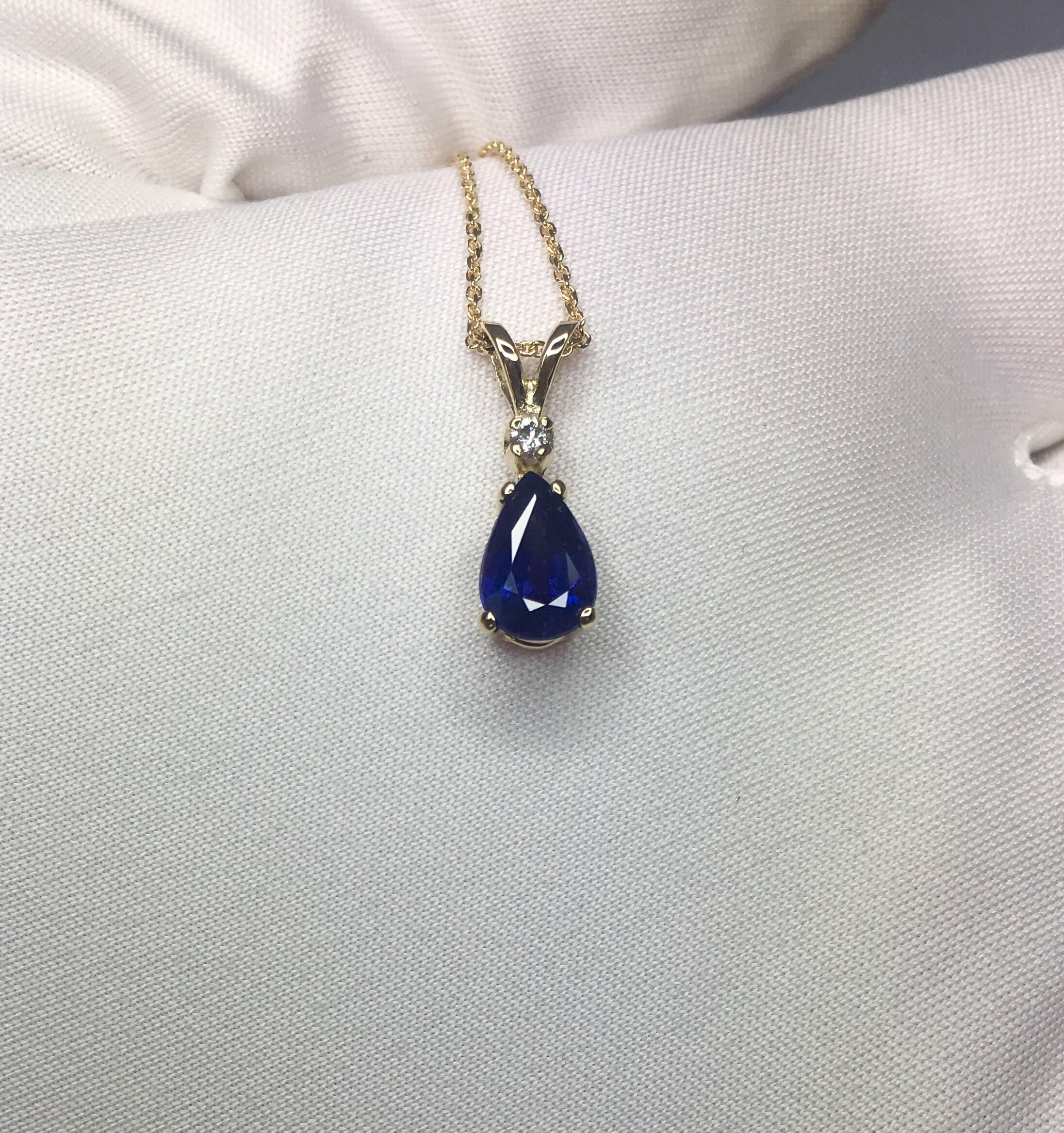 IGI Certified 1.32 Carat Color Change Blue Purple Sapphire Diamond Gold Pendant 1