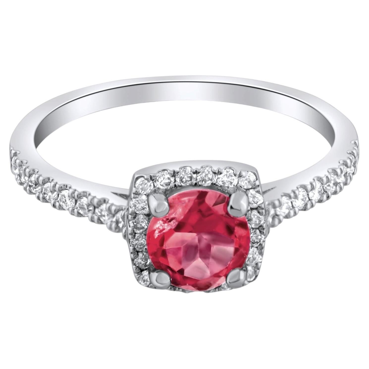 IGI-zertifizierter Statement-Ring aus 14-karätigem Gold mit einem natürlichen Granat von 1,32 Karat und Diamanten