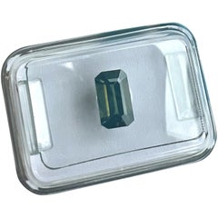 IGI Certified 1.32ct Hazy Silky Australia Green Blue Sapphire Emerald Octagon