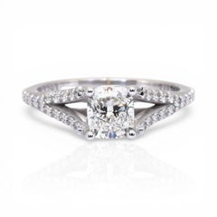 IGI Certified 1.34ct Diamonds Pave Ring in 18k White Gold