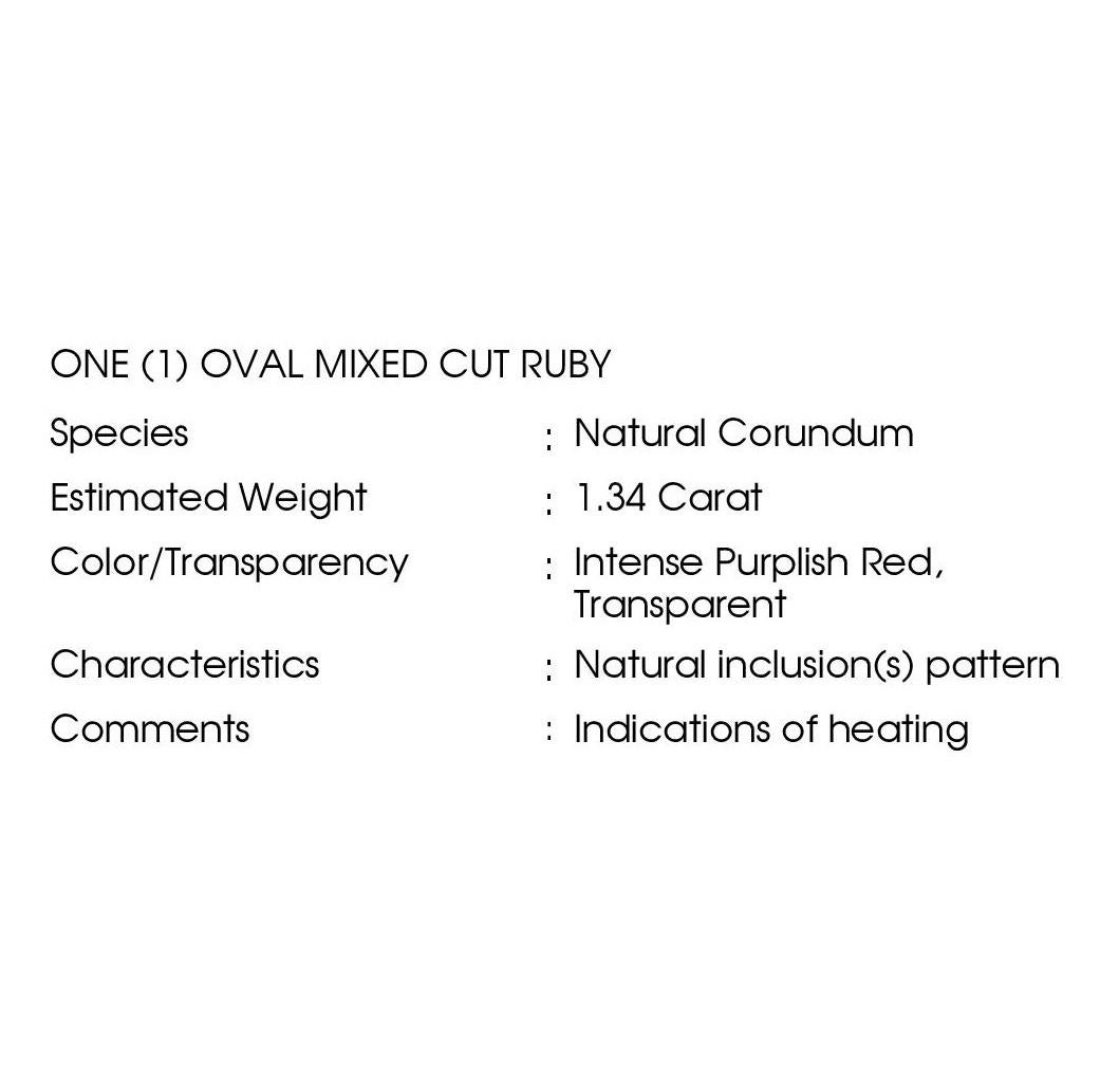 IGI Certified 1.34ct Natural Ruby and 1.93ct Natural Diamonds Platinum Ring 5