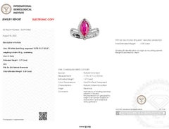 IGI Certified 1.37 Carat Burma Ruby & Diamond Ring in 18K White Gold