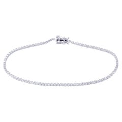 IGI Certified 1.374 Carat Natural Clear Diamond 18K White Gold Chain Bracelet
