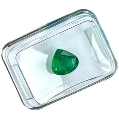 IGI Certified 1.38ct Natural Zambian Emerald Deep Green Pear Cut Gem 7.2x7.6mm