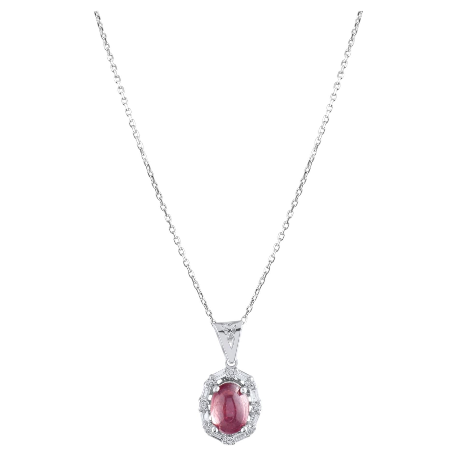 IGI Certified 1.4 Carat Natural Ruby and Diamond Pendant Necklace in 14K Gold