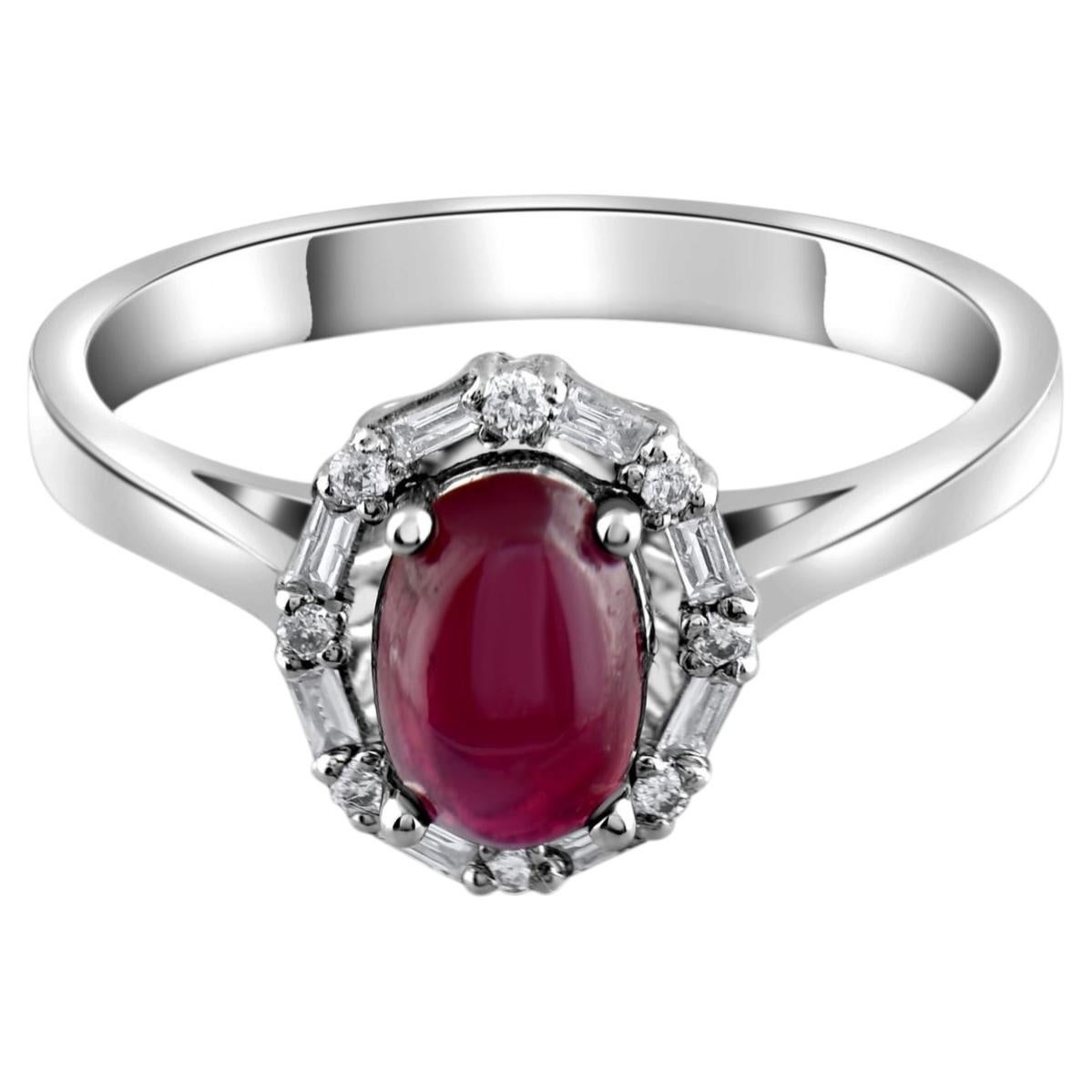 IGI Certified 1.4 Carat Natural Ruby and Diamond Statement Ring in 14K Gold