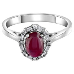 IGI Certified 1.4 Carat Natural Ruby and Diamond Statement Ring in 14K Gold
