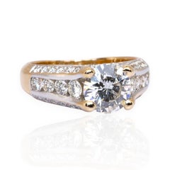 IGI Certified 1.41ct Diamonds Cluster Ring in 14k Yellow & White Gold