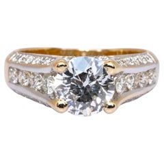 IGI Certified 1.41ct Diamonds Cluster Ring in 14k Yellow 
White Gold
