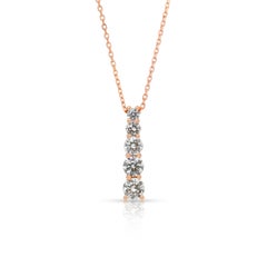 IGI Certified 1.41ct Diamonds Drop Necklace in 18k Rose Gold