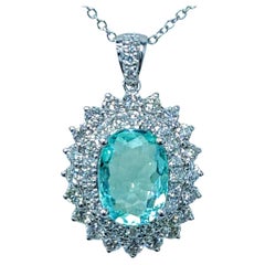 Paraiba e diamante da 1,43 carati certificati IGI in oro bianco 18 carati