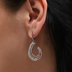 IGI Certified 1.44 Carat Natural Diamond Statement Earrings in 18K Gold
