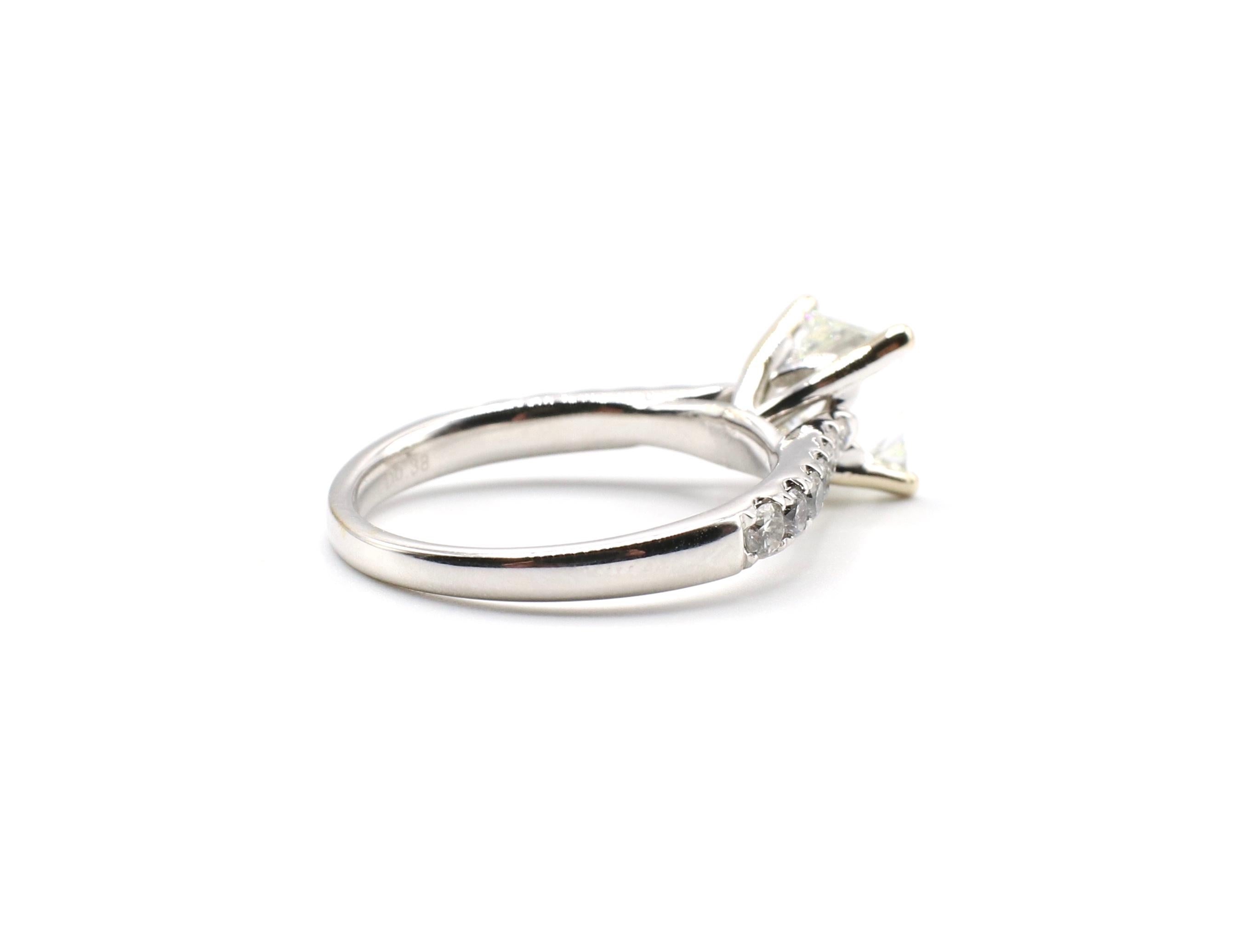 IGI Certified 1.48 Carat I VS1 Princess Cut 18 Karat White Gold Diamond Ring 1