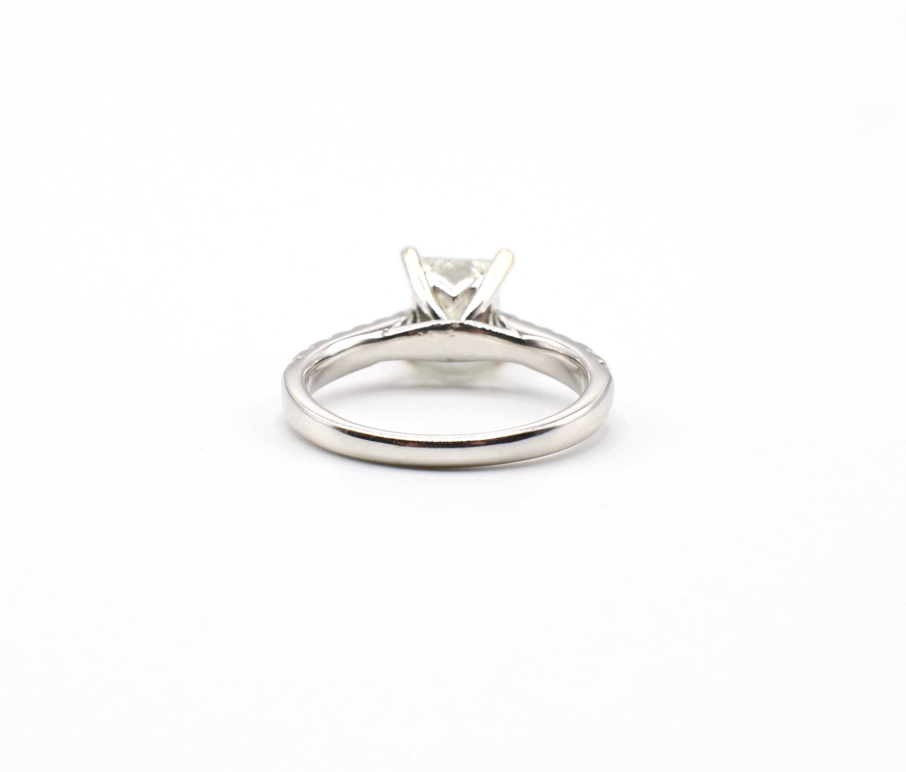 IGI Certified 1.48 Carat I VS1 Princess Cut 18 Karat White Gold Diamond Ring 2