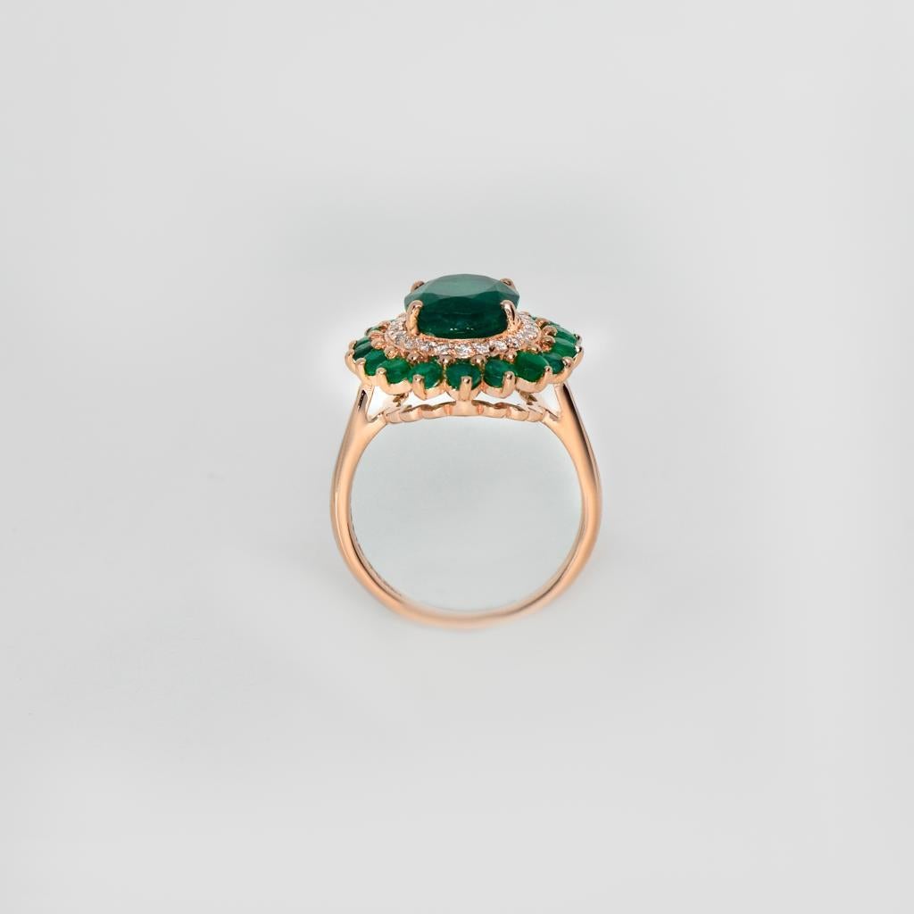 **Sales**-IGI 14K 4.28 Ct Emerald Diamond Antique Art Deco Style Engagement Ring 2