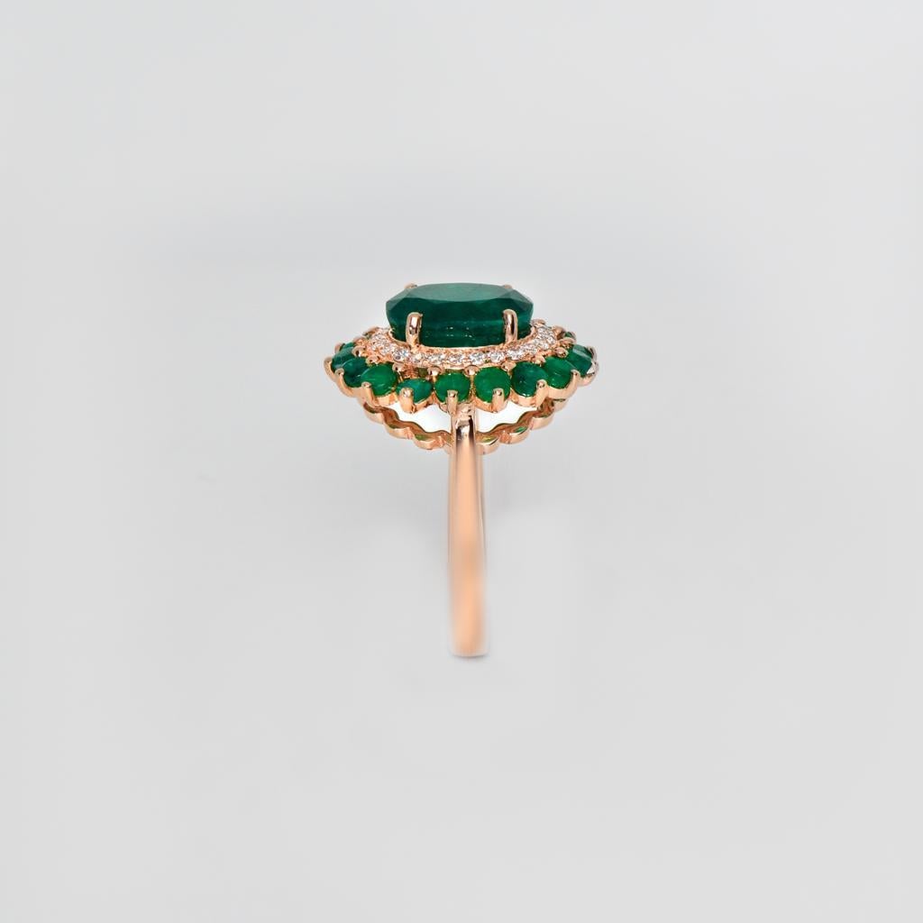 **Sales**-IGI 14K 4.28 Ct Emerald Diamond Antique Art Deco Style Engagement Ring 3