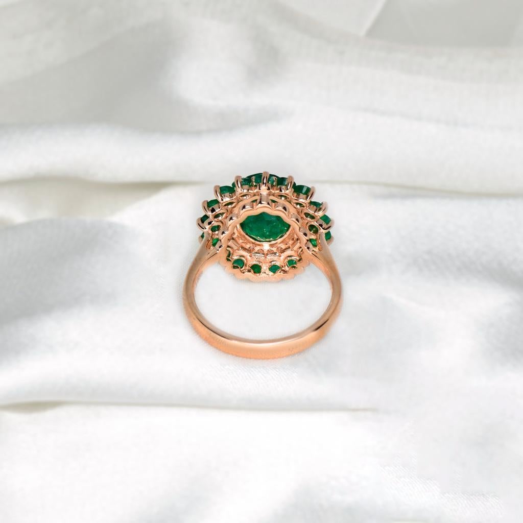 **Sales**-IGI 14K 4.28 Ct Emerald Diamond Antique Art Deco Style Engagement Ring 4