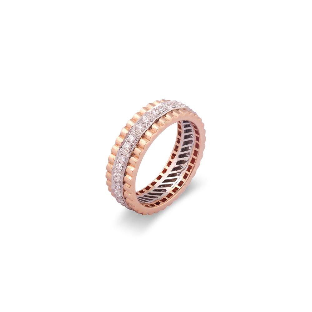Contemporary IGI Certified 14k Gold 0.3ct Natural Diamond F-VVS Designer Wedding Band Ring For Sale
