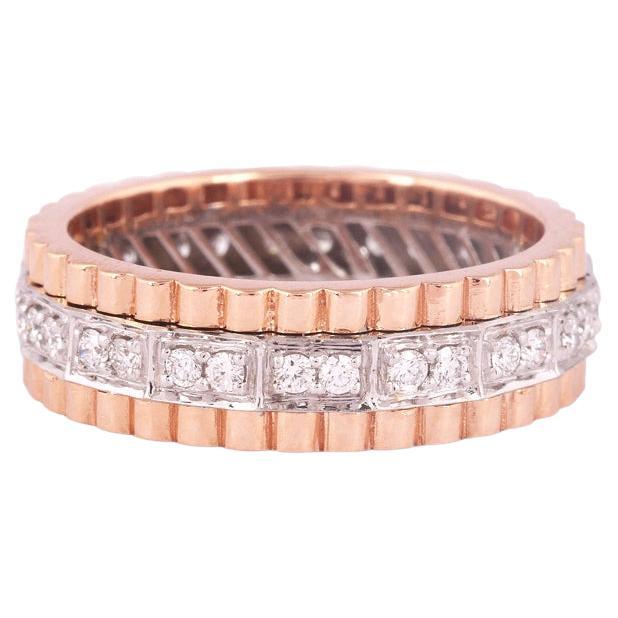 IGI Certified 14k Gold 0.3ct Natural Diamond F-VVS Designer Wedding Band Ring For Sale