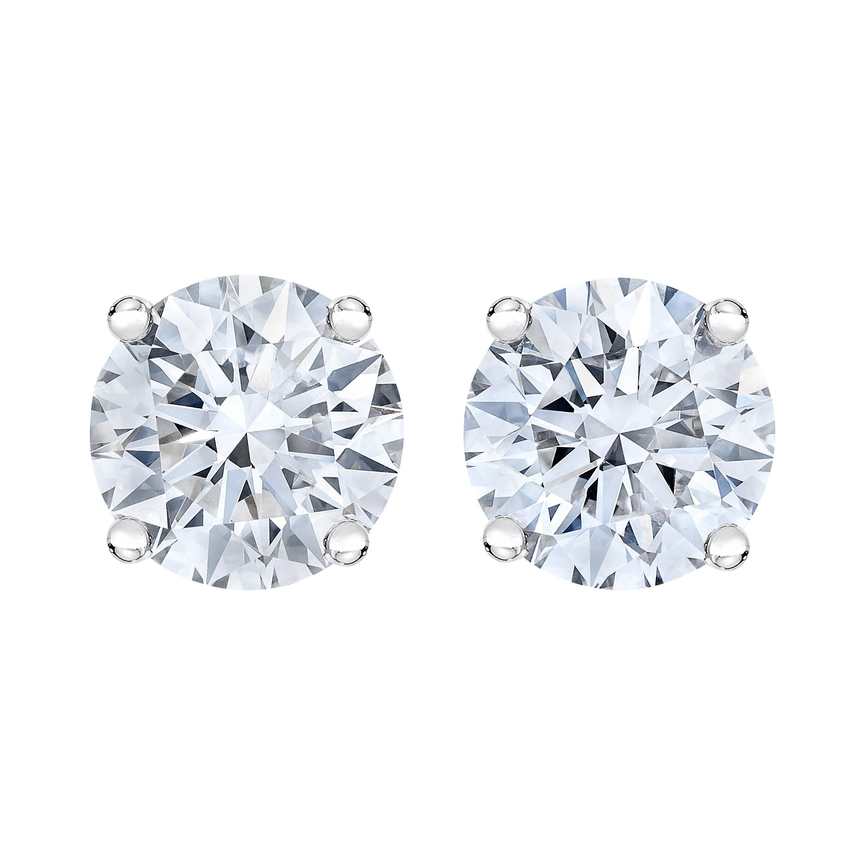 IGI Certified 14k White Gold 1 Cttw Solitaire Diamond Stud Earrings 'H-I, I2'