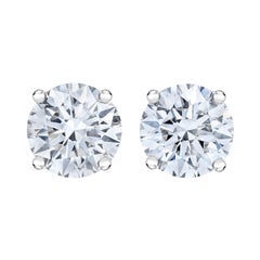 IGI Certified 14k White Gold 1 Cttw Solitaire Diamond Stud Earrings 'H-I, I2'