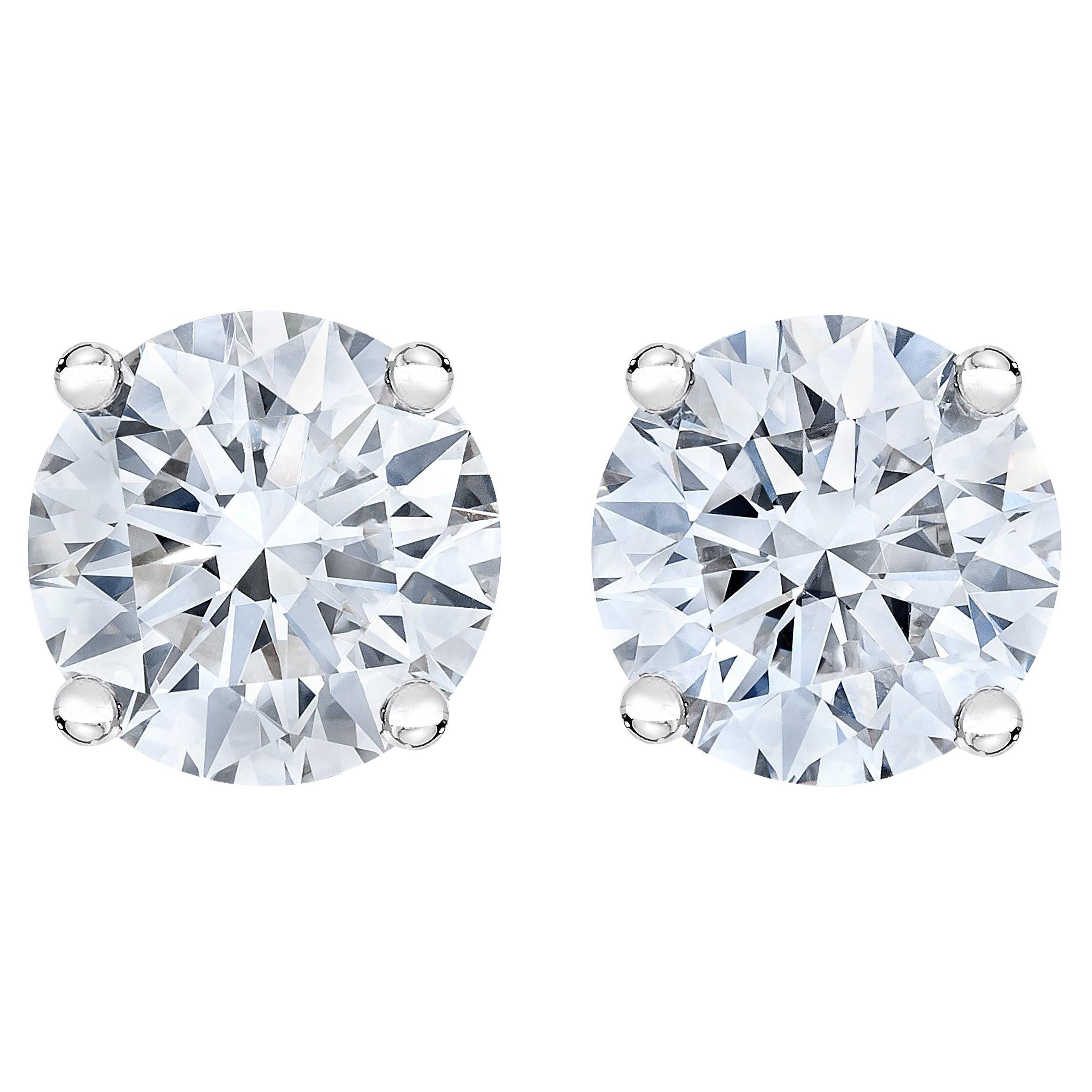 IGI-zertifizierte Solitär-Ohrstecker, 14K Weißgold 1,0 Karat runder Diamant Solitär
