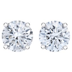 IGI-zertifizierte Solitär-Ohrstecker, 14K Weißgold 1,0 Karat runder Diamant Solitär