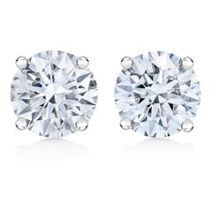 IGI-zertifizierte 14k Weißgold 1,0 Karat Diamant-Ohrstecker im runden Brillantschliff