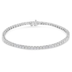 Pulsera de tenis de diamantes de 5,0 quilates en oro blanco de 14 quilates con certificado IGI