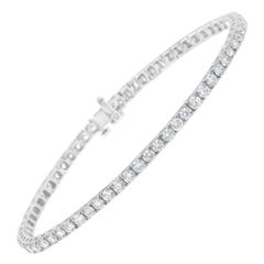 IGI Certified 14K White Gold 5.0 Carat Diamond Tennis Bracelet