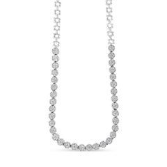 IGI Certified 14K White Gold 8.0 Carat Diamond Riviera Statement Necklace