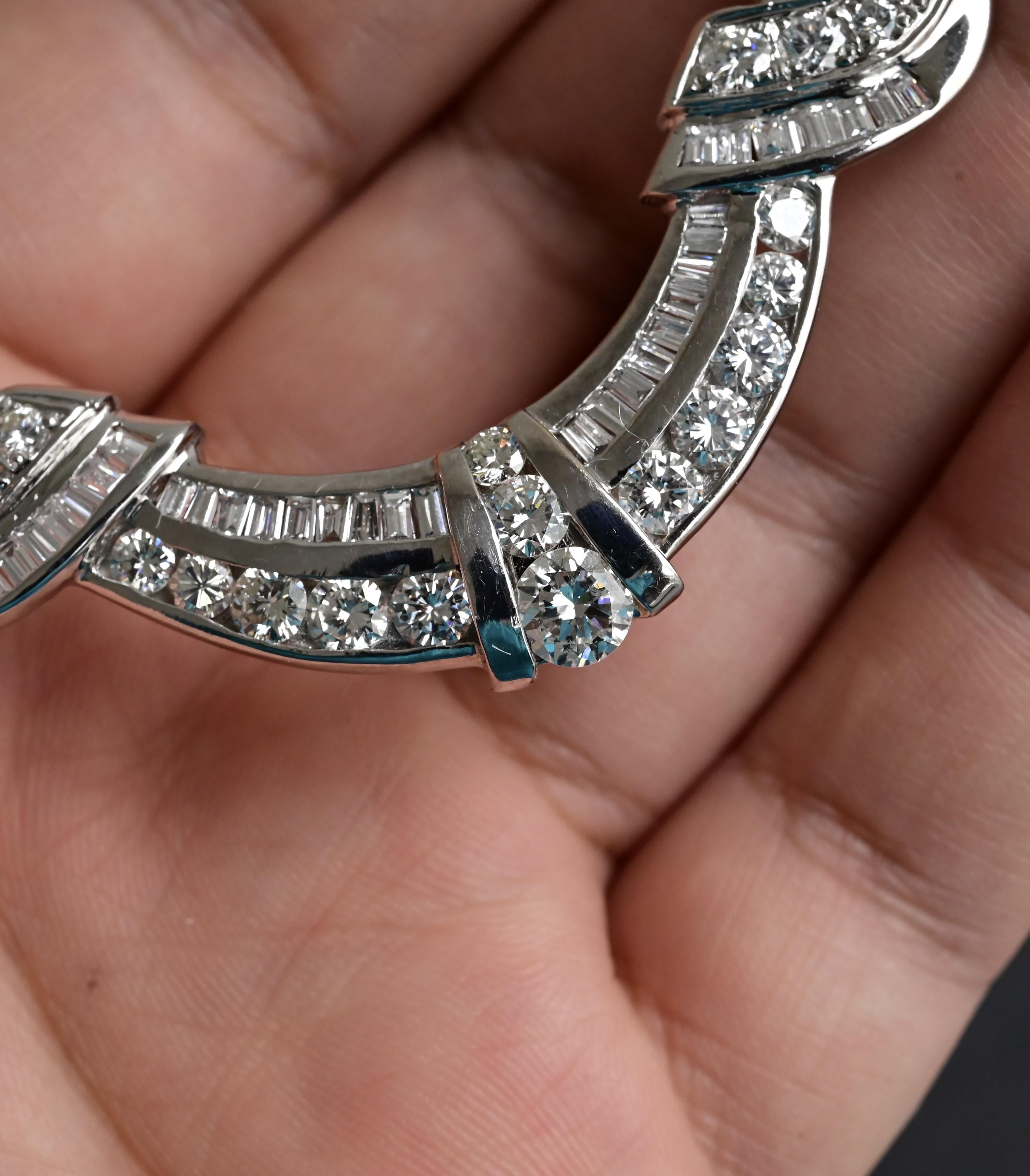IGI Certified 14K White Gold Diamond Necklace 5.25 TCW Natural Diamonds For Sale 2
