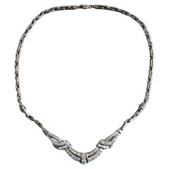 IGI Certified 14K White Gold Diamond Necklace 5.25 TCW Natural Diamonds