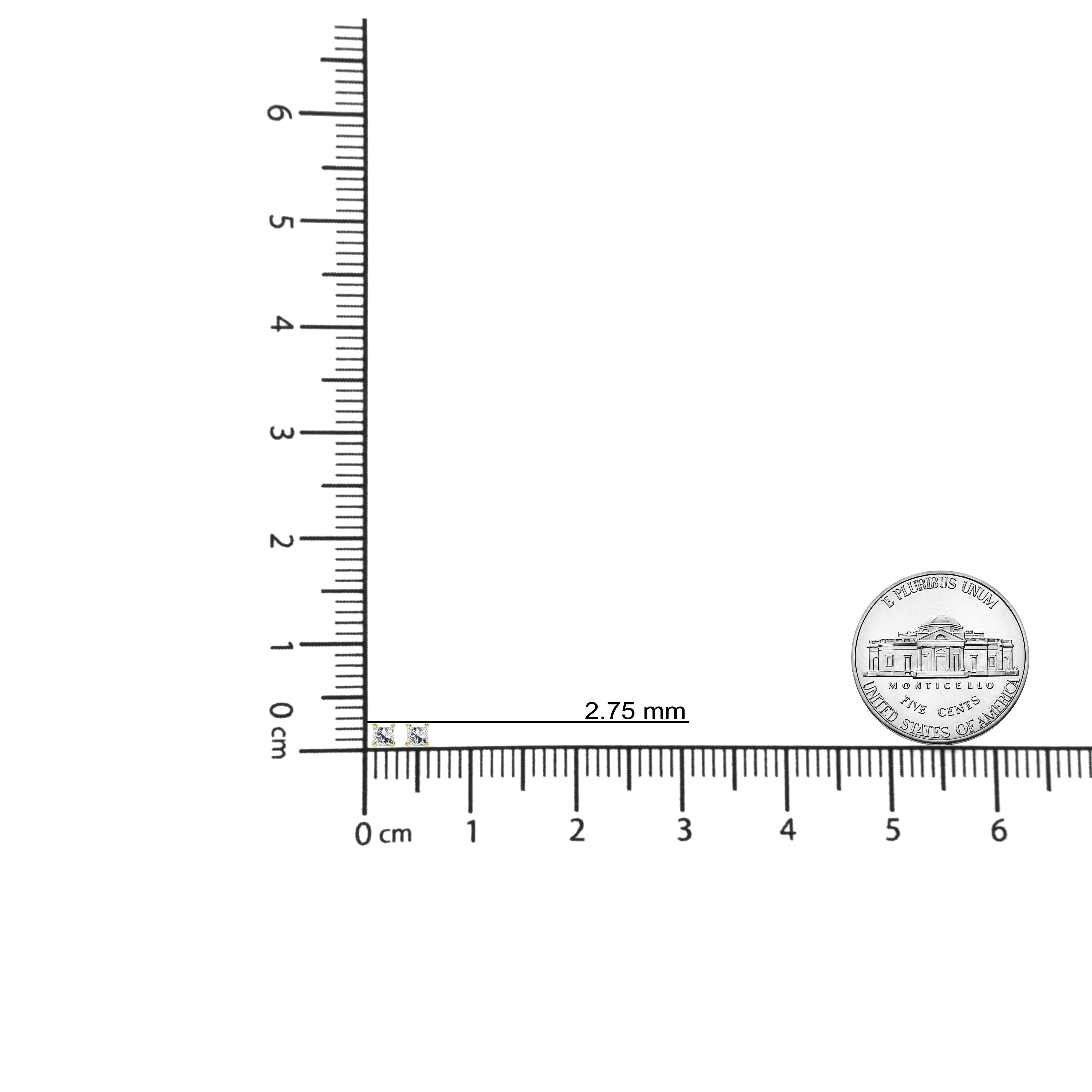 IGI-zertifizierte Solitär-Ohrringe aus 14 Karat Gelbgold mit 1/4 Karat Diamanten im Prinzessinnenschliff Damen im Angebot