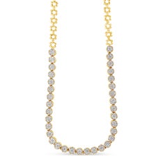 IGI-zertifizierte 14K Gelbgold 8,0 Karat Diamant Riviera Statement-Halskette