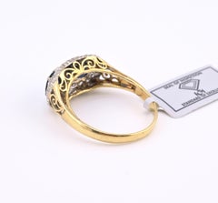 IGI Certified 14K Yellow & White Gold Sapphire Diamond Ring 1.96 CTW Size 8