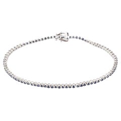 IGI Certified 1.50 Carat Natural Blue Sapphire 18K White Gold Chain Bracelet