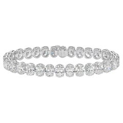 IGI  Bracelet de tennis en or 18 carats certifié 15,00 carats de diamants de forme ovale