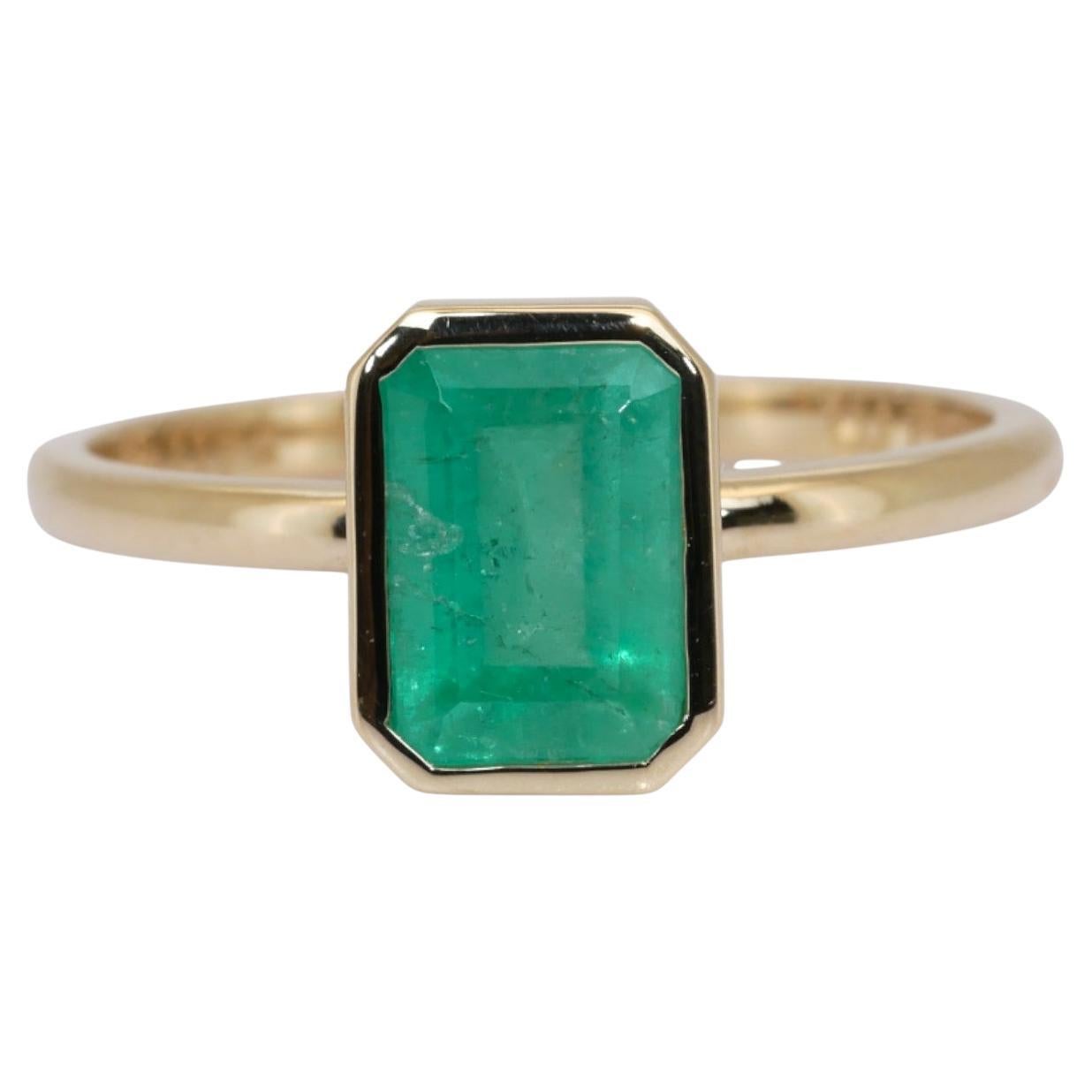 IGI zertifizierter 1,50ct Smaragd Solitär Ring in 18k Gelbgold