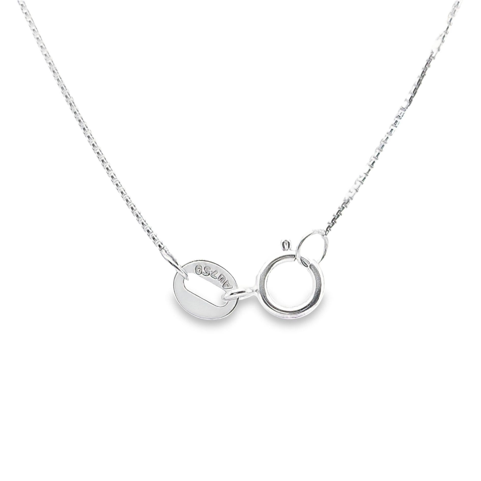 IGI Certified 1.50ct Natural Diamonds 18K White Gold Necklace For Sale 2