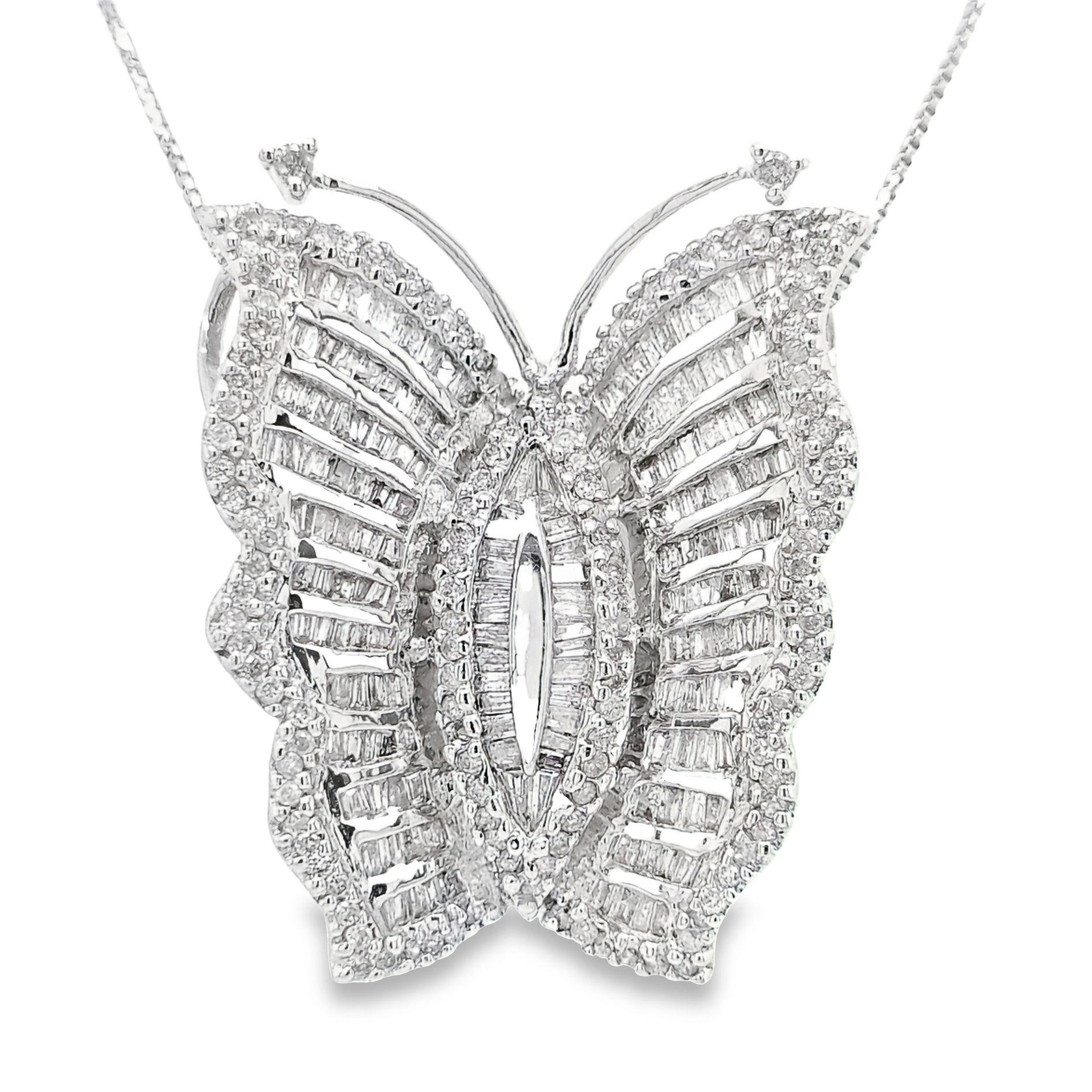 IGI Certified 1.50ct Natural Diamonds 18K White Gold Necklace For Sale 1