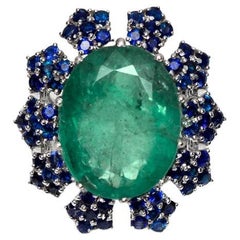 IGI Certified 15.10 Ct Emerald Diamond Antique Art Deco Style Engagement Ring