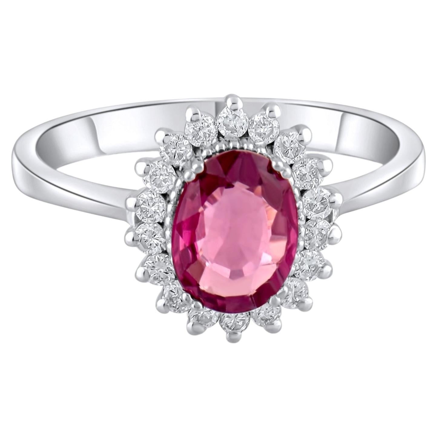 IGI-zertifizierter Statement-Ring aus 14-karätigem Gold mit einem natürlichen Granat von 1,54 Karat und Diamanten im Angebot