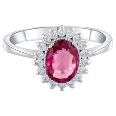 IGI-zertifizierter Statement-Ring aus 14-karätigem Gold mit einem natürlichen Granat von 1,54 Karat und Diamanten