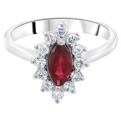 IGI-zertifizierter Statement-Ring aus 14-karätigem Gold mit einem natürlichen Granat von 1,55 Karat und Diamanten