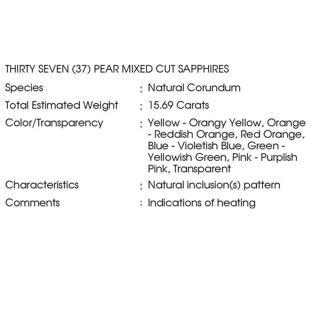 IGI Certified 15.69ct Natural Sapphires 14K White Gold Bracelet For Sale 3
