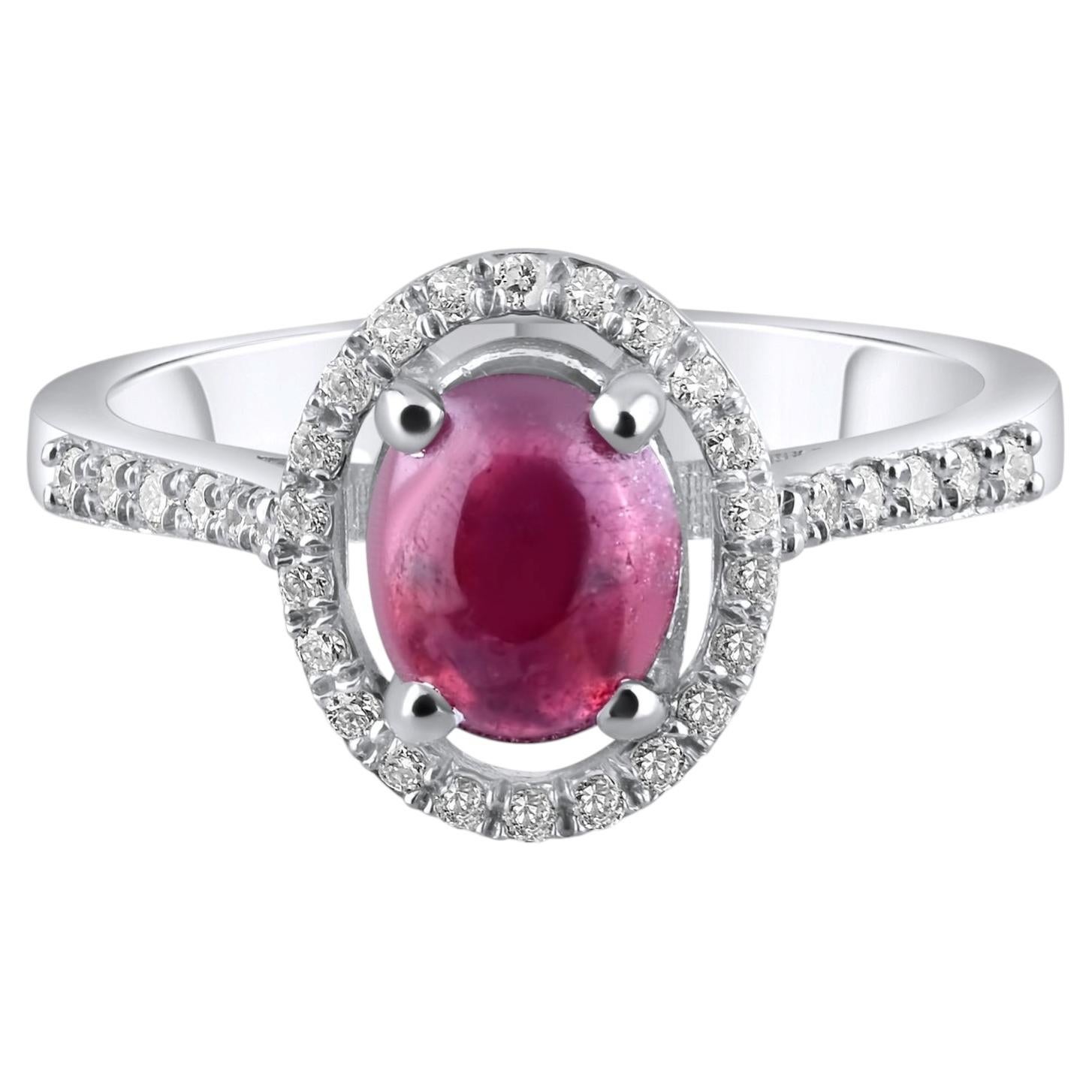 IGI Certified 1.58 Carat Natural Ruby and Diamond Statement Ring in 14K Gold